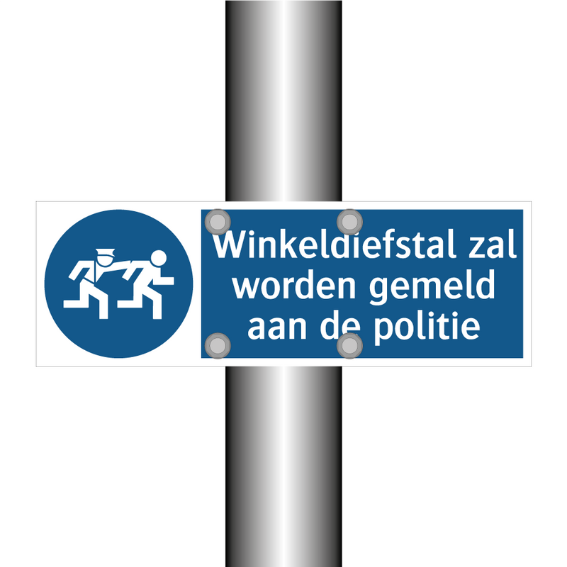 Winkeldiefstal zal worden gemeld aan de politie & Winkeldiefstal zal worden gemeld aan de politie