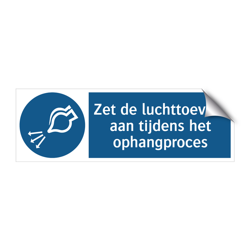 Zet de luchttoevoer aan tijdens het ophangproces & Zet de luchttoevoer aan tijdens het ophangproces