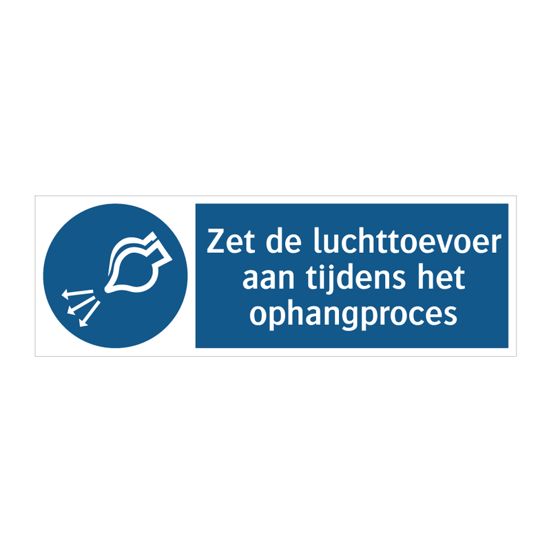 Zet de luchttoevoer aan tijdens het ophangproces & Zet de luchttoevoer aan tijdens het ophangproces