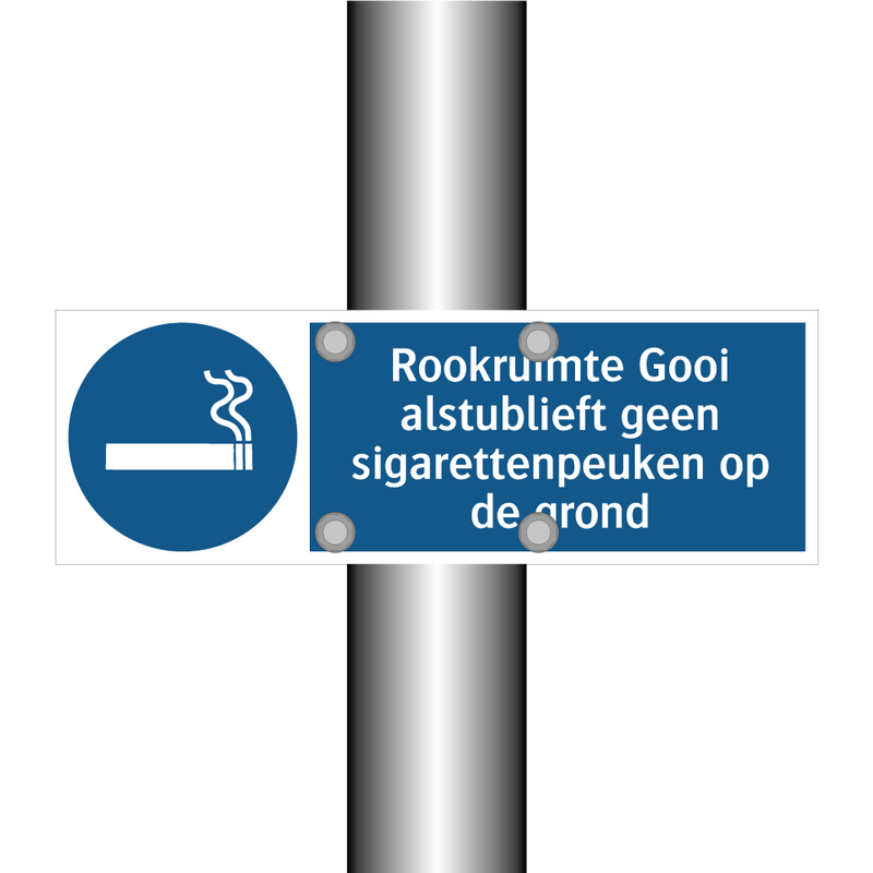 Rookruimte Gooi alstublieft geen sigarettenpeuken op de grond