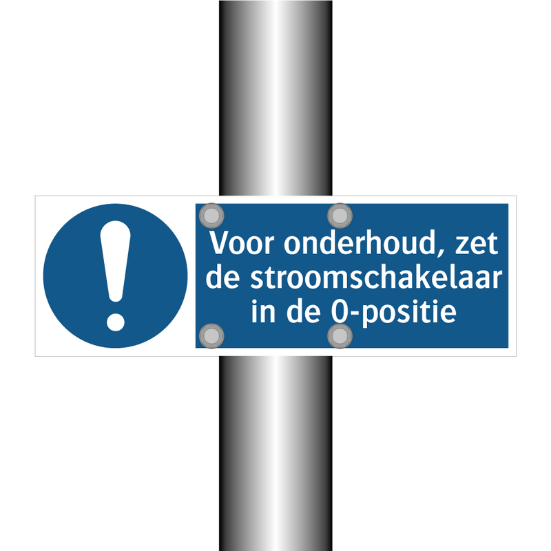 Voor onderhoud, zet de stroomschakelaar in de 0-positie