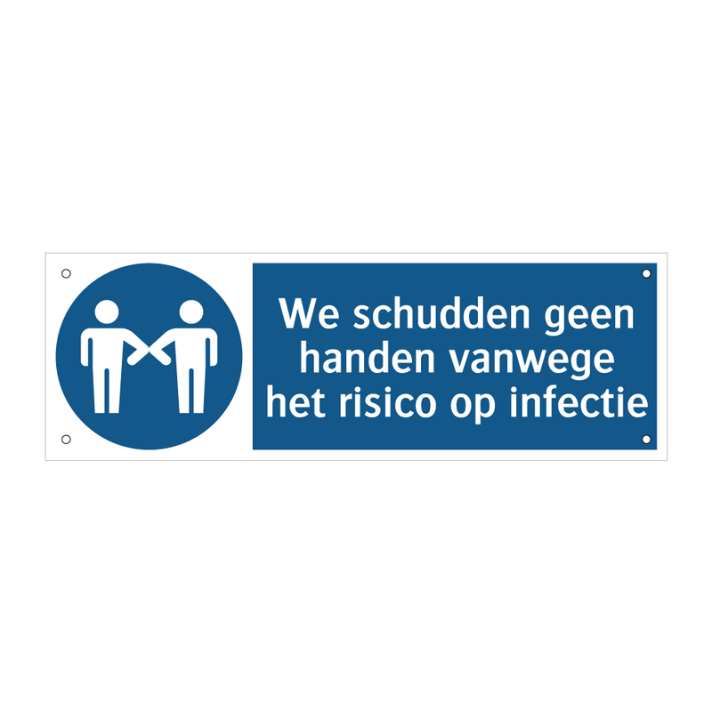 We schudden geen handen vanwege het risico op infectie