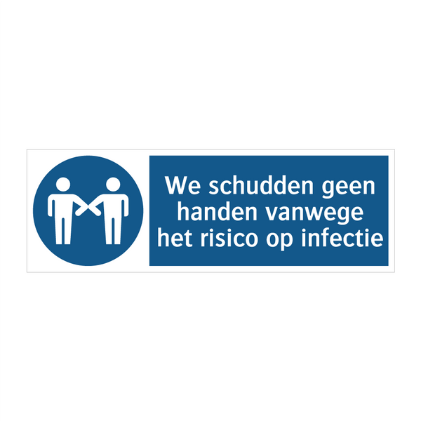 We schudden geen handen vanwege het risico op infectie