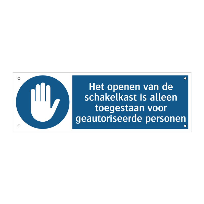 Het openen van de schakelkast is alleen toegestaan voor geautoriseerde personen