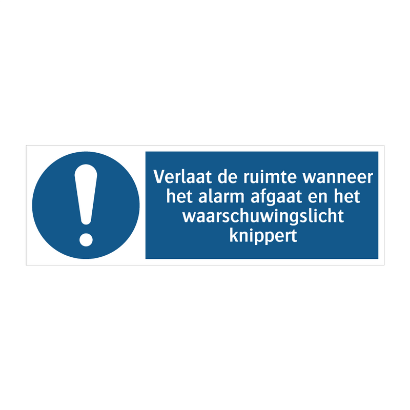 Verlaat de ruimte wanneer het alarm afgaat en het waarschuwingslicht knippert