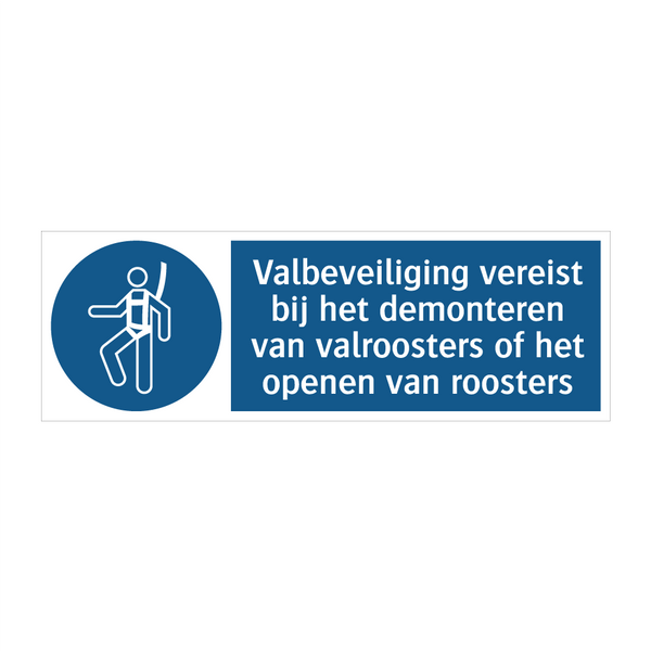 Valbeveiliging vereist bij het demonteren van valroosters of het openen van roosters