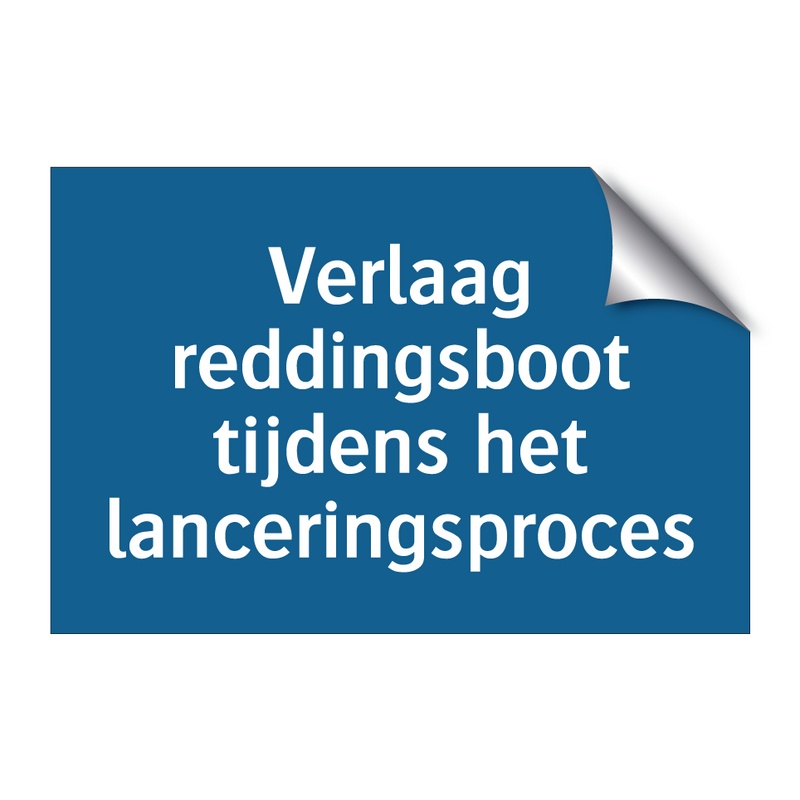 Verlaag reddingsboot tijdens het lanceringsproces