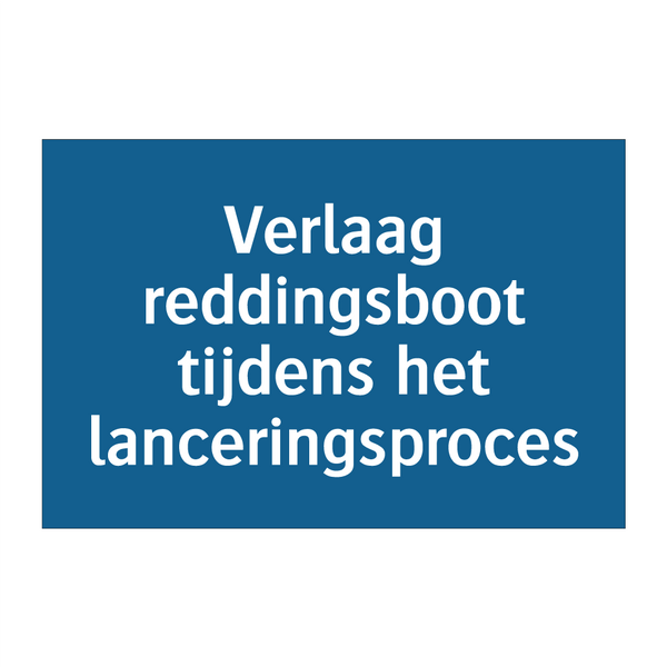 Verlaag reddingsboot tijdens het lanceringsproces