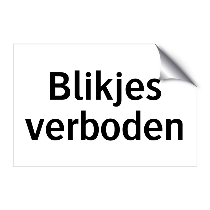 Blikjes verboden & Blikjes verboden & Blikjes verboden & Blikjes verboden