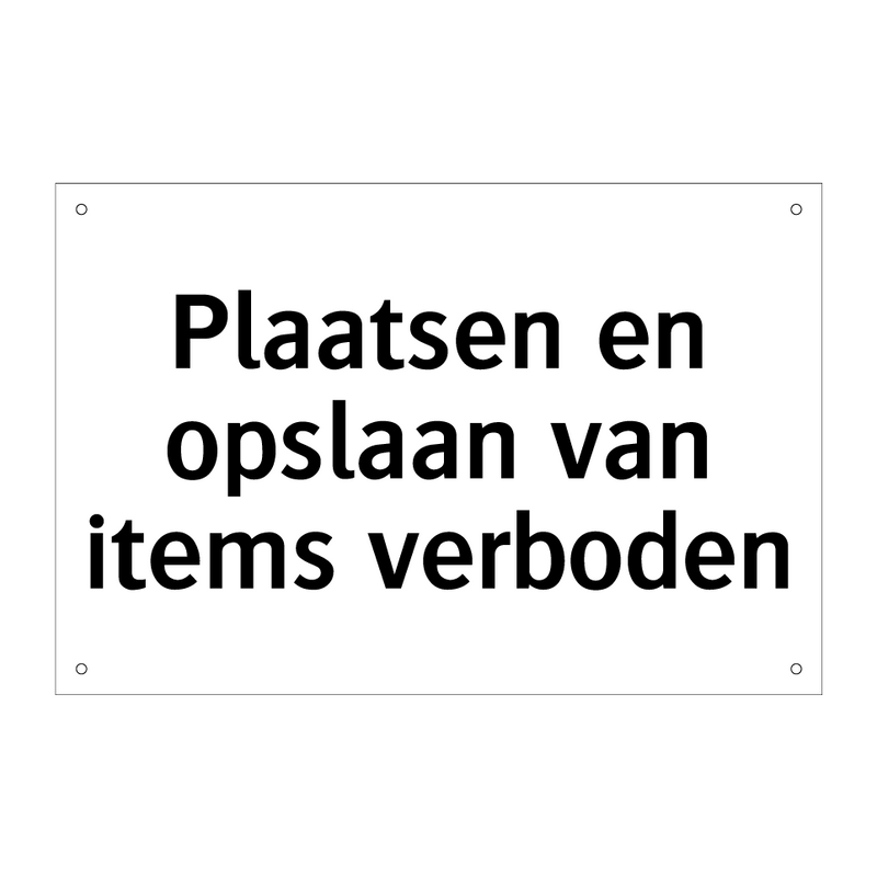 Plaatsen en opslaan van items verboden & Plaatsen en opslaan van items verboden