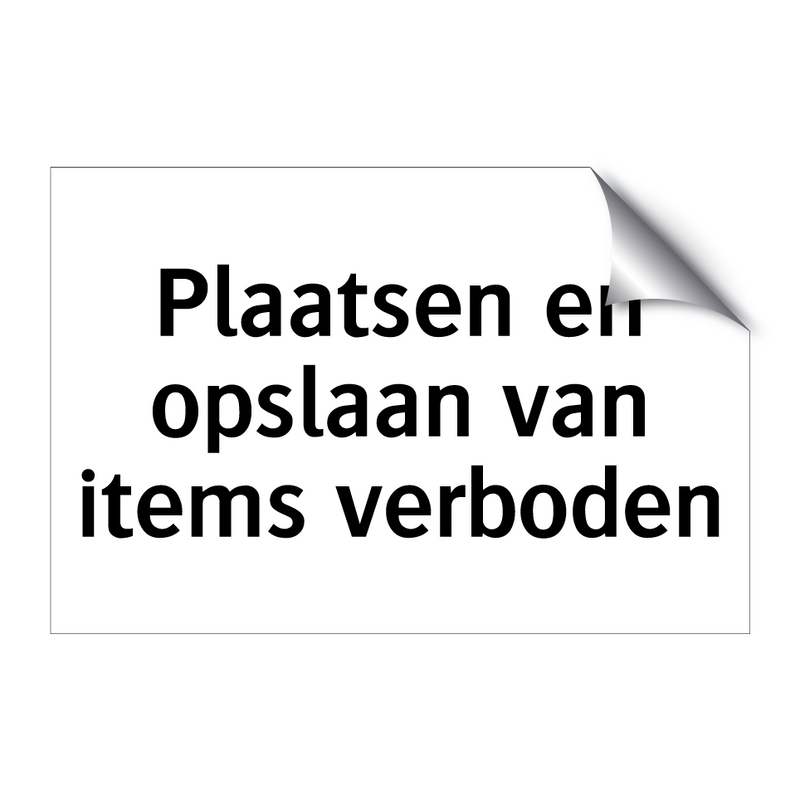 Plaatsen en opslaan van items verboden & Plaatsen en opslaan van items verboden