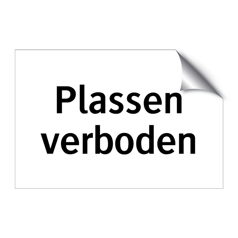 Plassen verboden & Plassen verboden & Plassen verboden & Plassen verboden