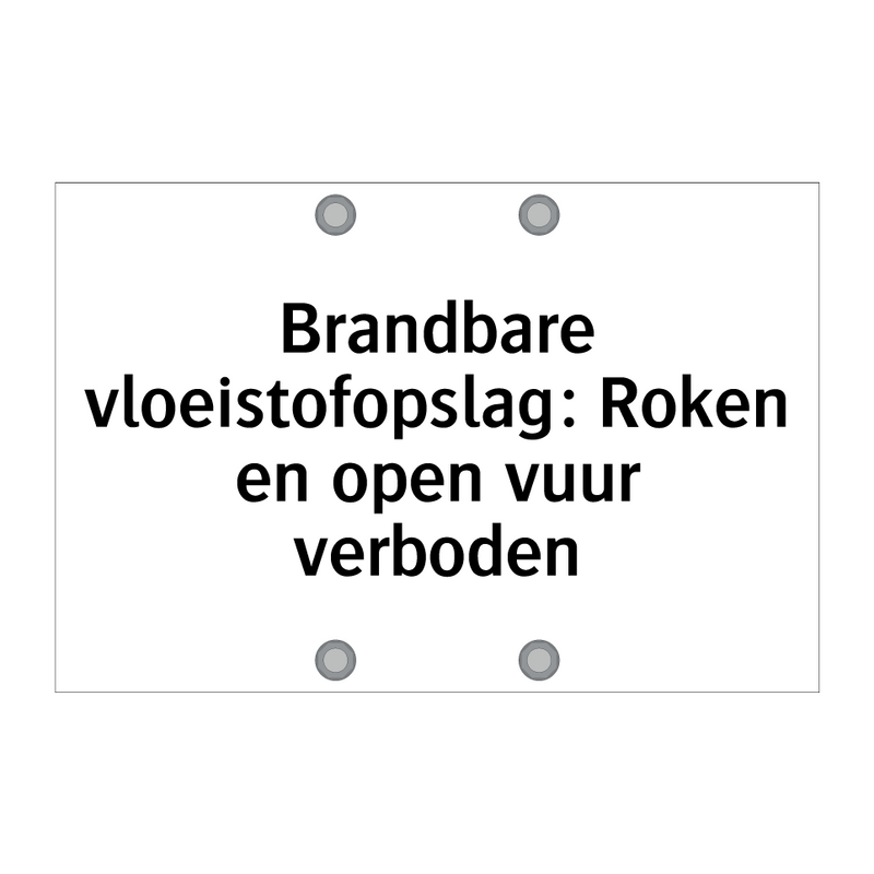 Brandbare vloeistofopslag: Roken en open vuur verboden