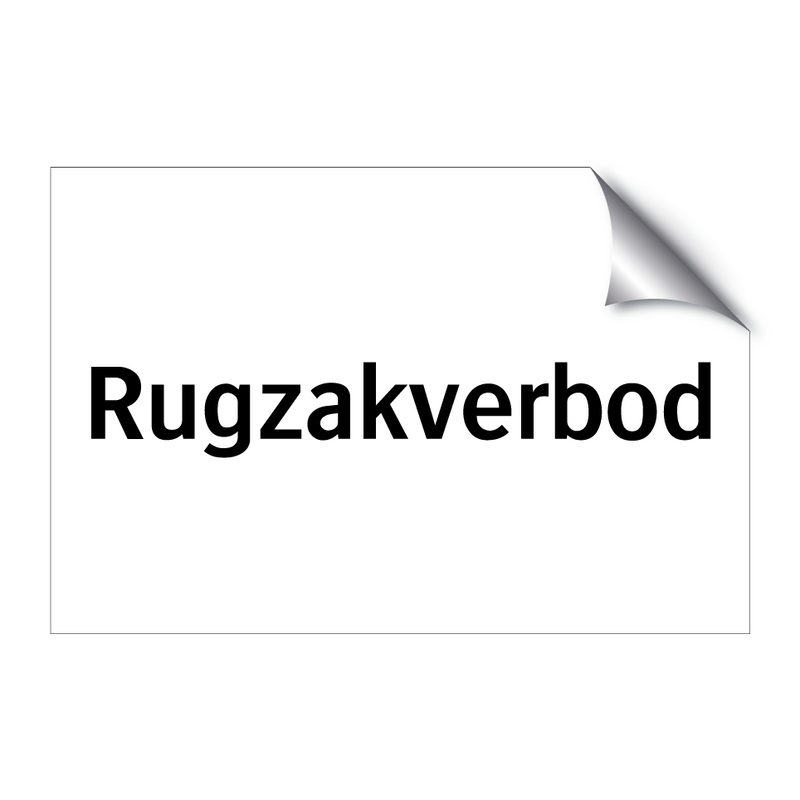 Rugzakverbod & Rugzakverbod & Rugzakverbod & Rugzakverbod