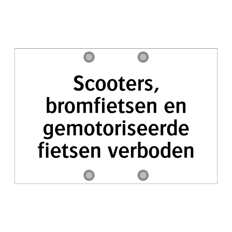 Scooters, bromfietsen en gemotoriseerde fietsen verboden