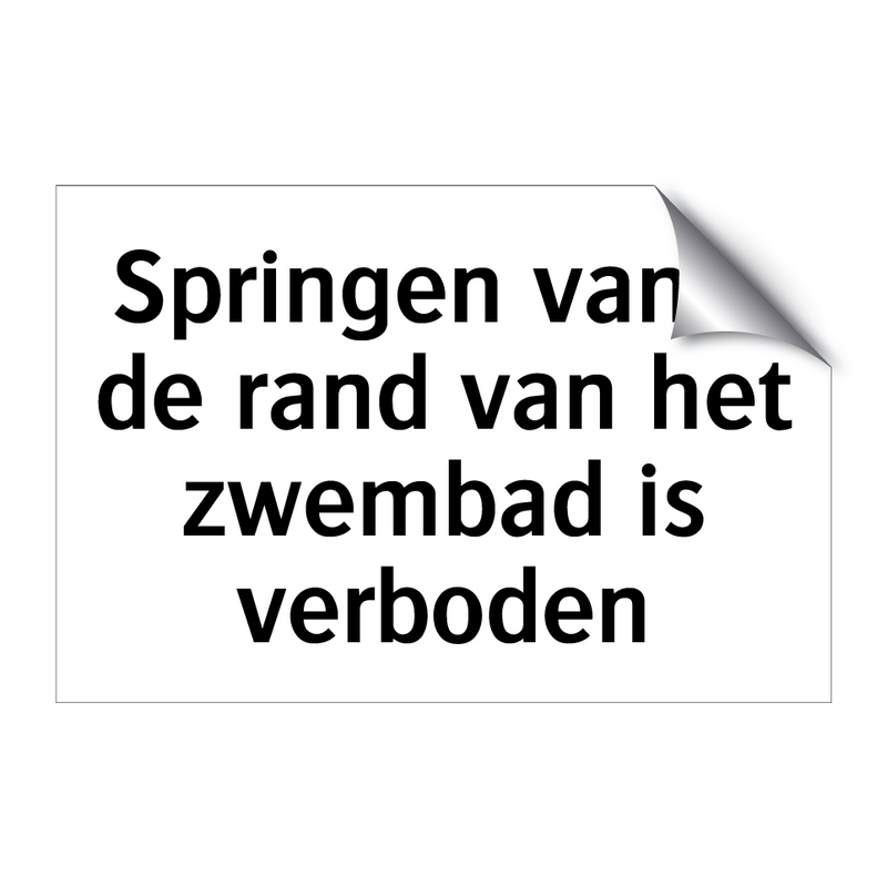 Springen vanaf de rand van het zwembad is verboden