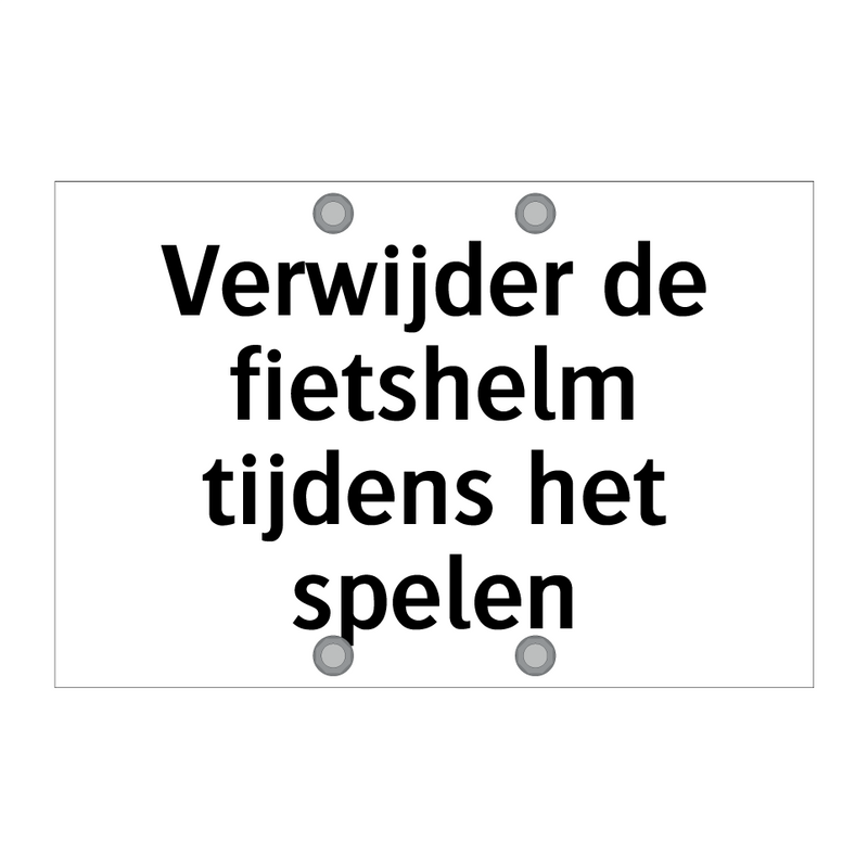 Verwijder de fietshelm tijdens het spelen & Verwijder de fietshelm tijdens het spelen