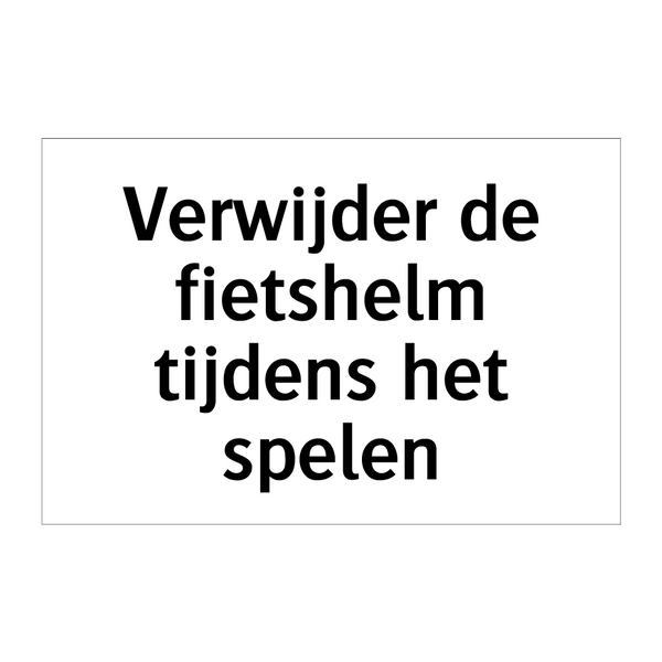 Verwijder de fietshelm tijdens het spelen & Verwijder de fietshelm tijdens het spelen