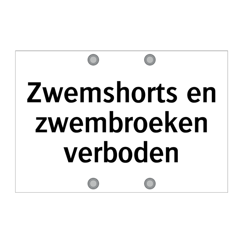 Zwemshorts en zwembroeken verboden & Zwemshorts en zwembroeken verboden