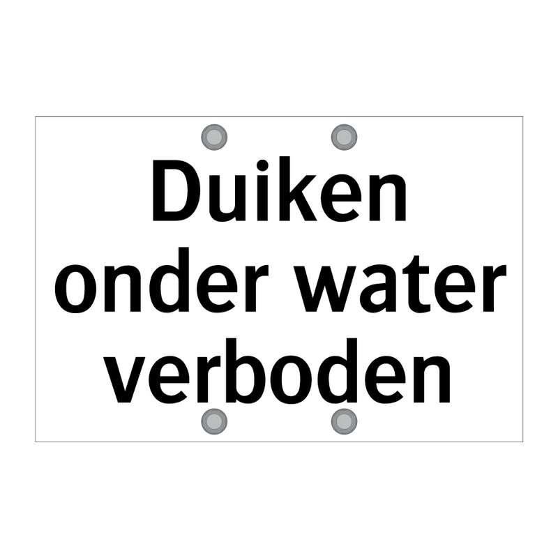 Duiken onder water verboden & Duiken onder water verboden & Duiken onder water verboden