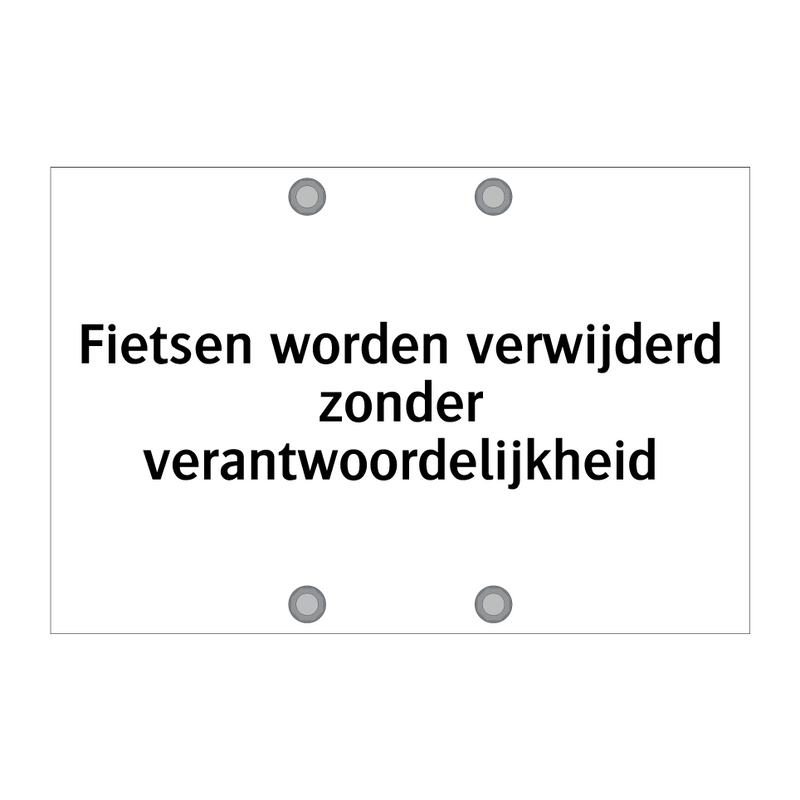 Fietsen worden verwijderd zonder verantwoordelijkheid