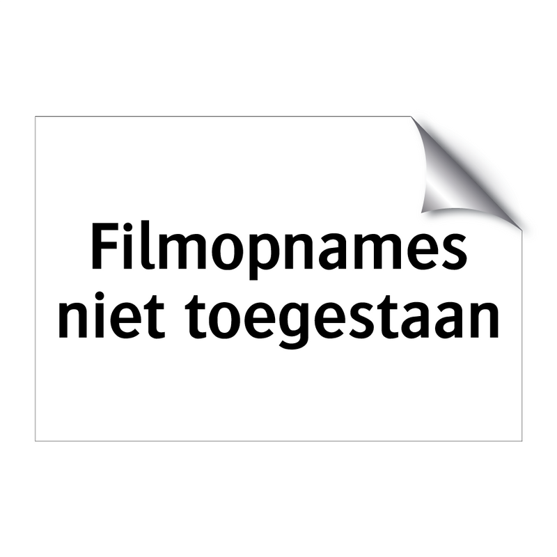 Filmopnames niet toegestaan & Filmopnames niet toegestaan & Filmopnames niet toegestaan