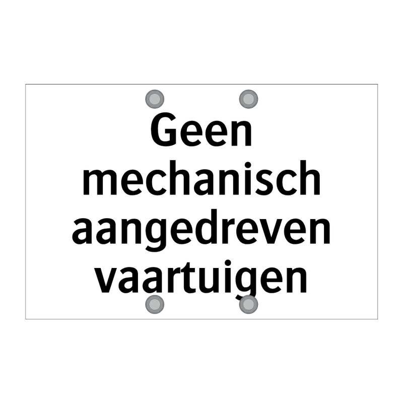 Geen mechanisch aangedreven vaartuigen & Geen mechanisch aangedreven vaartuigen