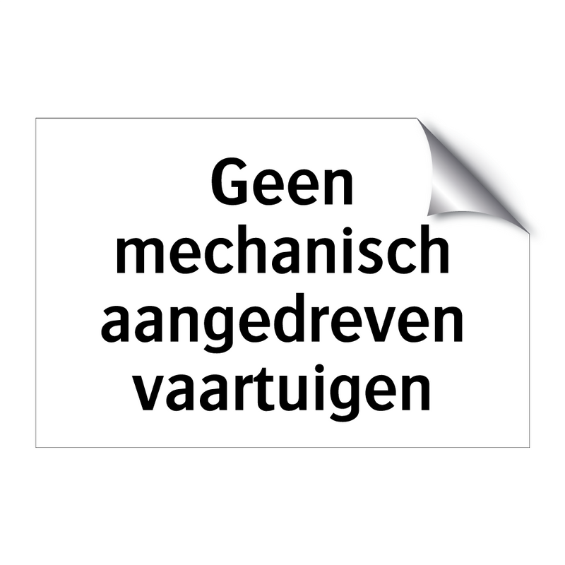 Geen mechanisch aangedreven vaartuigen & Geen mechanisch aangedreven vaartuigen