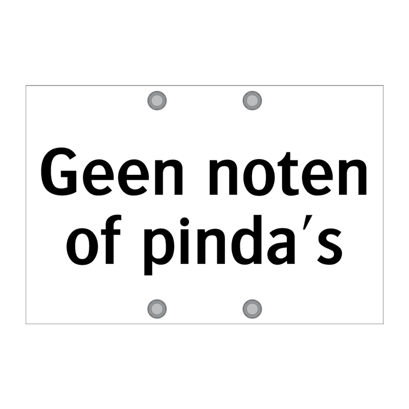 Geen noten of pinda's & Geen noten of pinda's & Geen noten of pinda's & Geen noten of pinda's