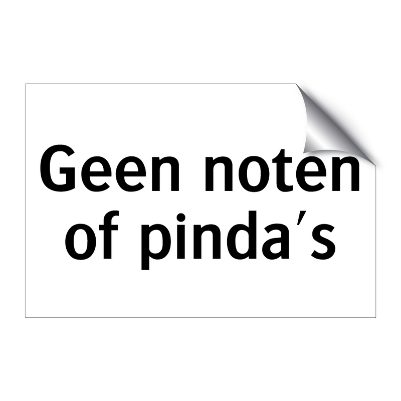 Geen noten of pinda's & Geen noten of pinda's & Geen noten of pinda's & Geen noten of pinda's