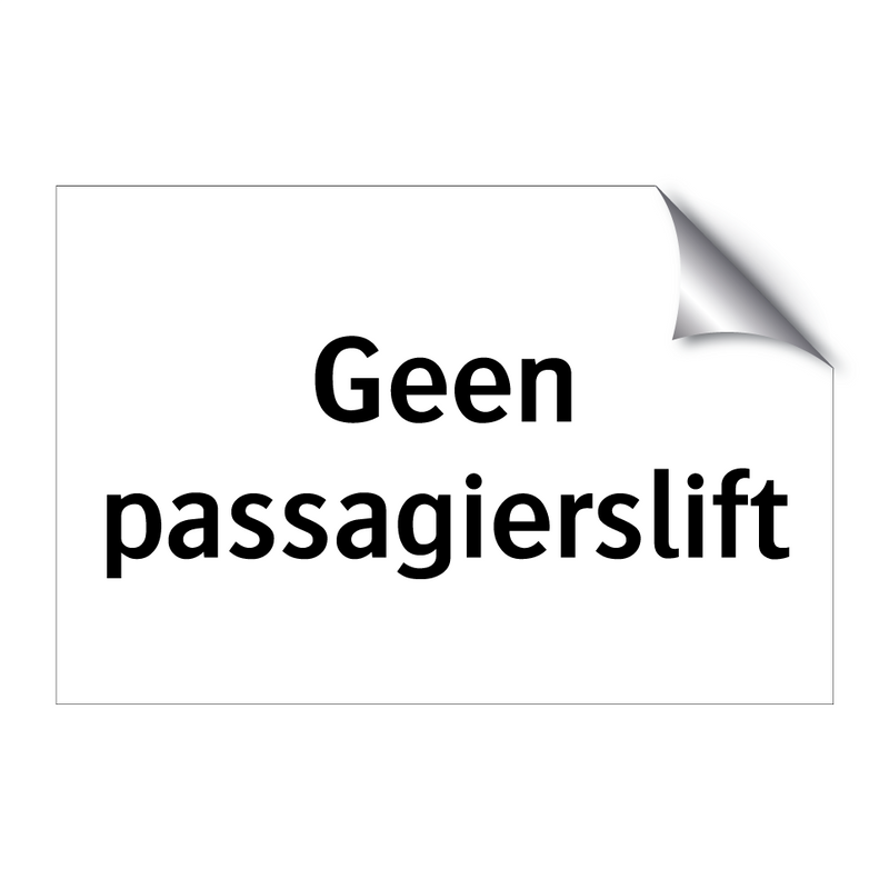 Geen passagierslift & Geen passagierslift & Geen passagierslift & Geen passagierslift