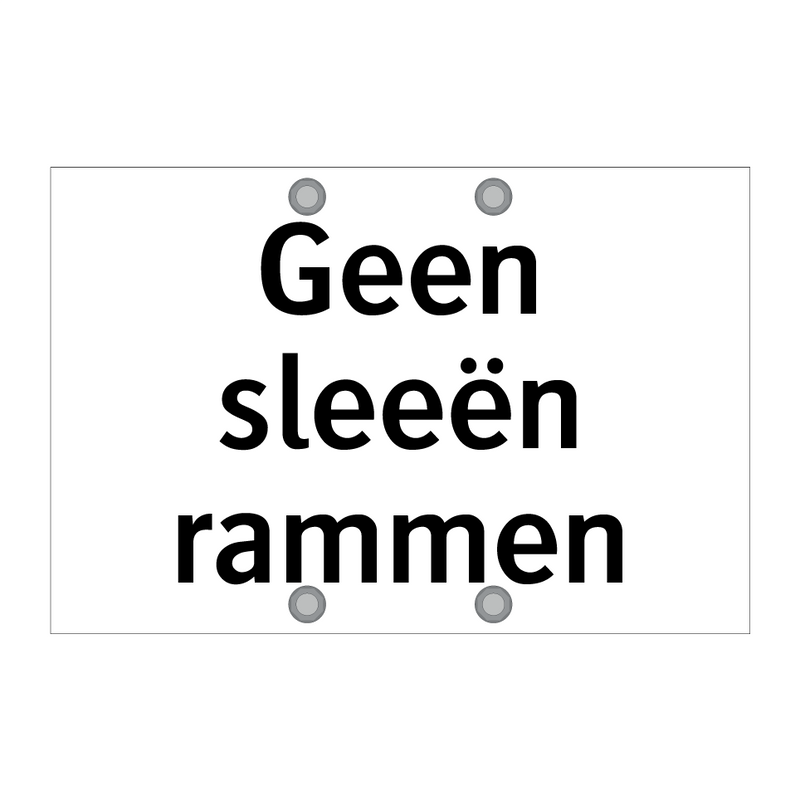 Geen sleeën rammen & Geen sleeën rammen & Geen sleeën rammen & Geen sleeën rammen