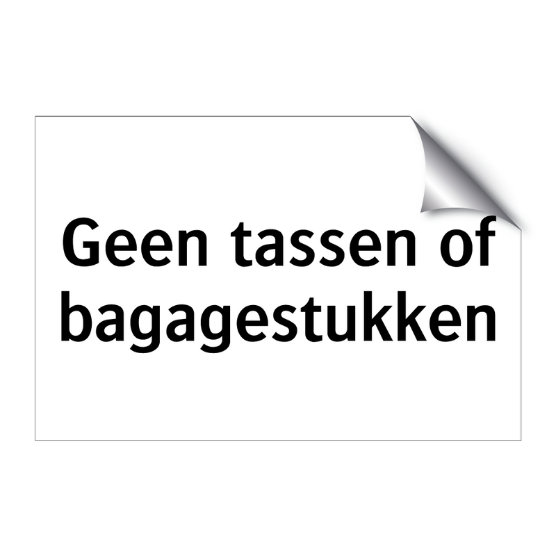 Geen tassen of bagagestukken & Geen tassen of bagagestukken & Geen tassen of bagagestukken