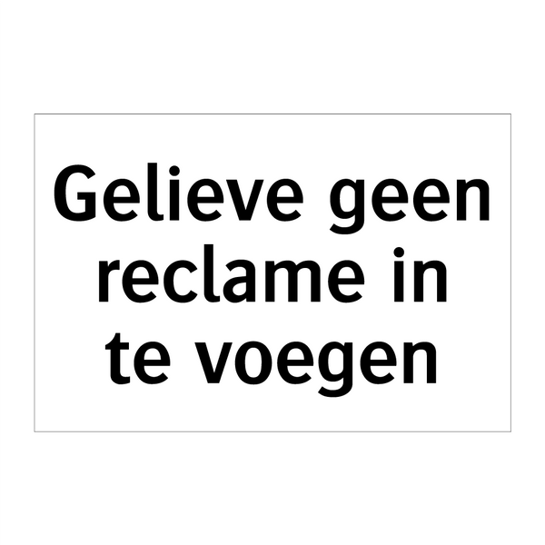 Gelieve geen reclame in te voegen & Gelieve geen reclame in te voegen