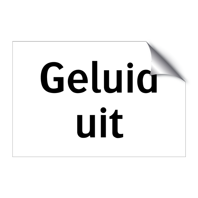 Geluid uit & Geluid uit & Geluid uit & Geluid uit