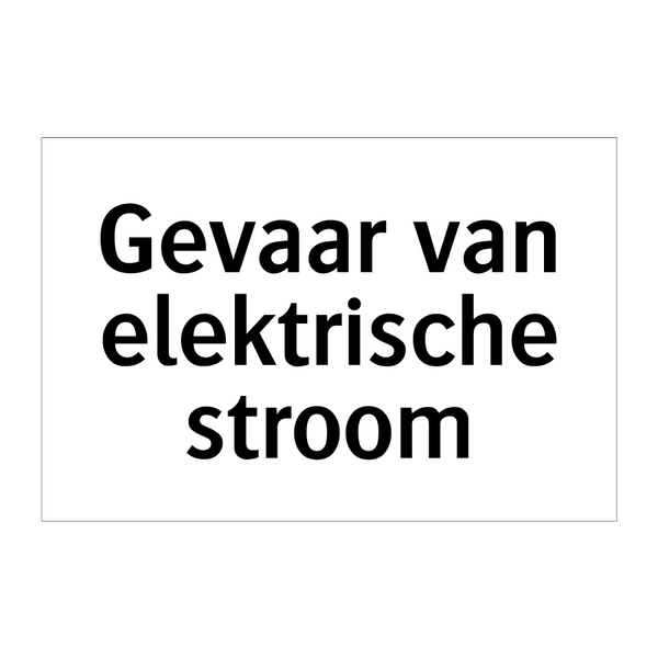 Gevaar van elektrische stroom & Gevaar van elektrische stroom & Gevaar van elektrische stroom