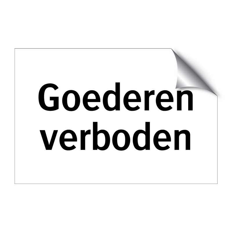 Goederen verboden & Goederen verboden & Goederen verboden & Goederen verboden