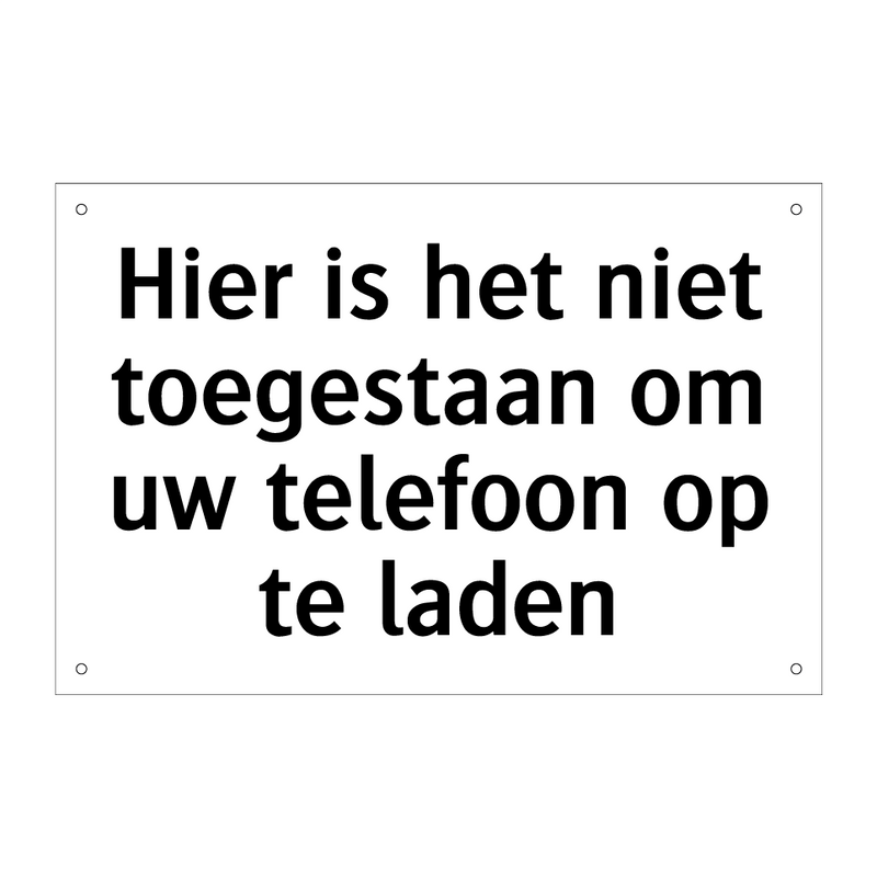 Hier is het niet toegestaan om uw telefoon op te laden