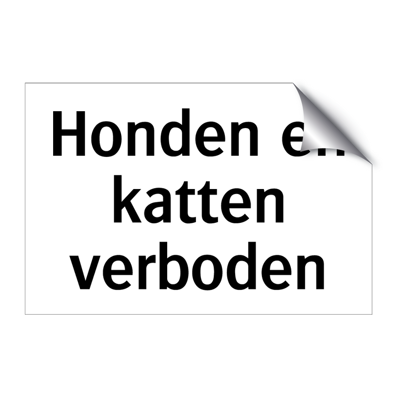 Honden en katten verboden & Honden en katten verboden & Honden en katten verboden