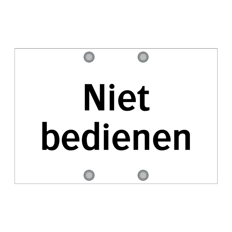 Niet bedienen & Niet bedienen & Niet bedienen & Niet bedienen & Niet bedienen