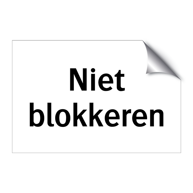 Niet blokkeren & Niet blokkeren & Niet blokkeren & Niet blokkeren