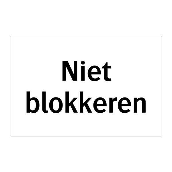 Niet blokkeren & Niet blokkeren & Niet blokkeren & Niet blokkeren & Niet blokkeren & Niet blokkeren