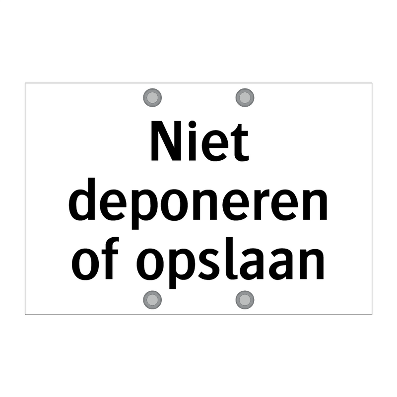 Niet deponeren of opslaan & Niet deponeren of opslaan & Niet deponeren of opslaan