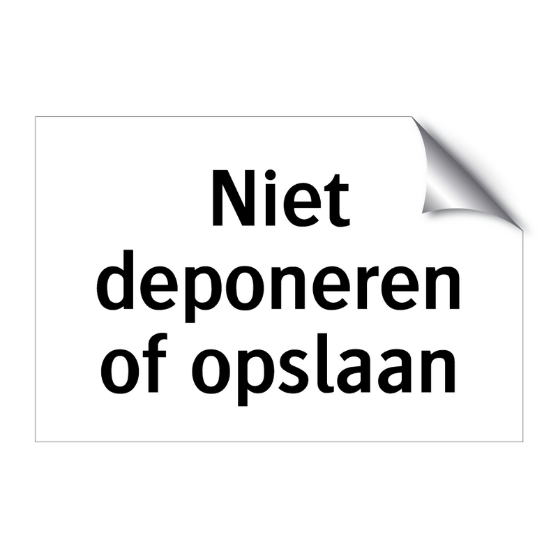 Niet deponeren of opslaan & Niet deponeren of opslaan & Niet deponeren of opslaan