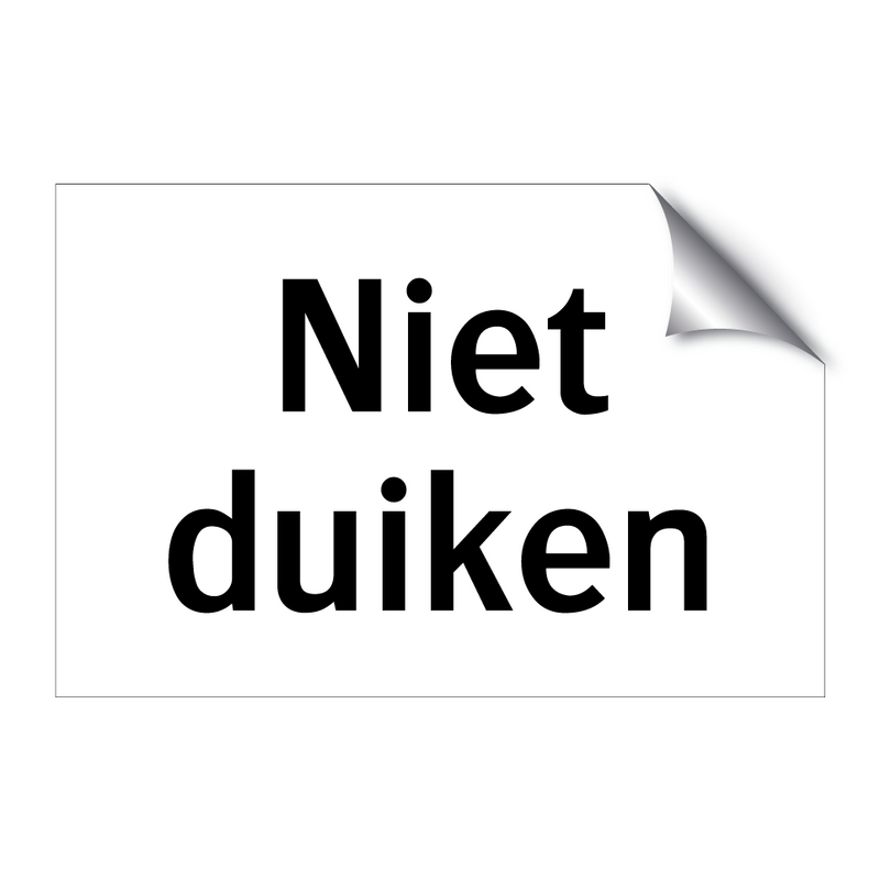 Niet duiken & Niet duiken & Niet duiken & Niet duiken