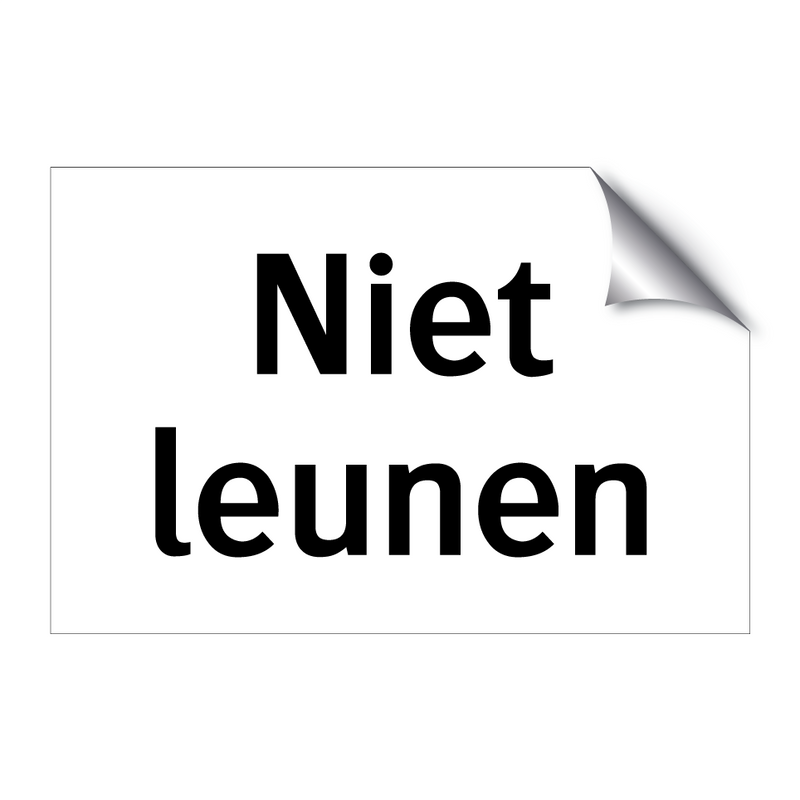 Niet leunen & Niet leunen & Niet leunen & Niet leunen