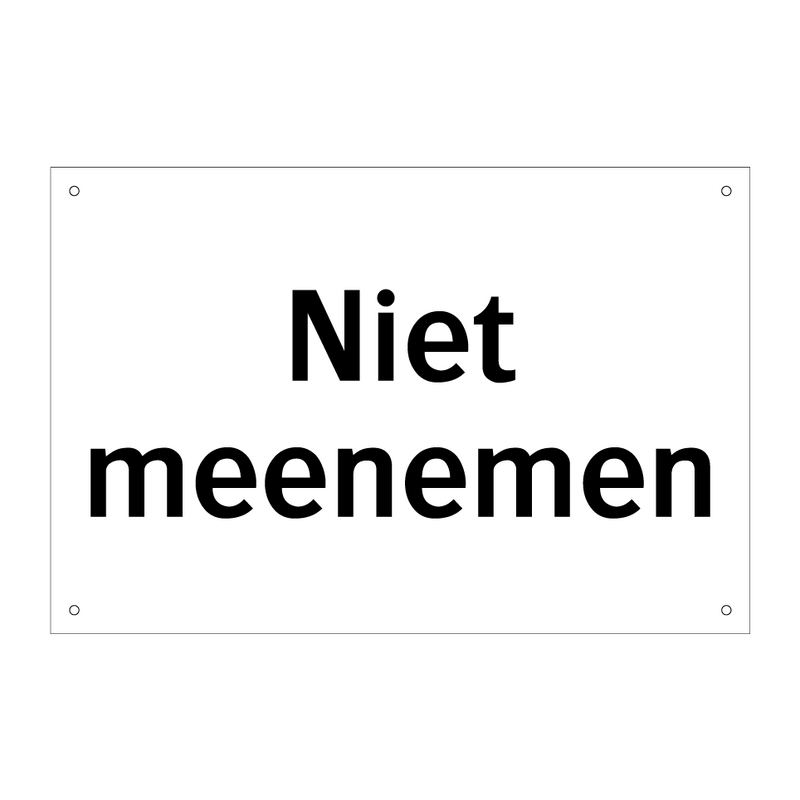 Niet meenemen & Niet meenemen & Niet meenemen & Niet meenemen & Niet meenemen & Niet meenemen