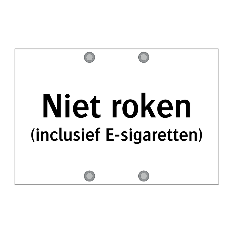 Niet roken (inclusief E-sigaretten) & Niet roken (inclusief E-sigaretten)