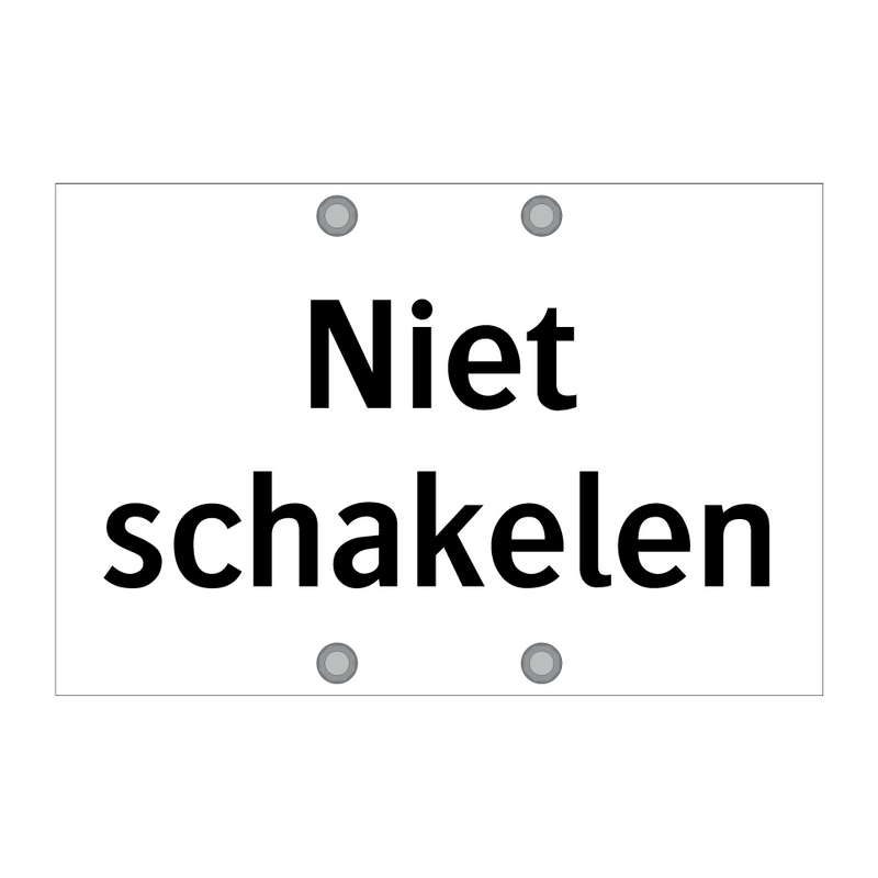 Niet schakelen & Niet schakelen & Niet schakelen & Niet schakelen & Niet schakelen