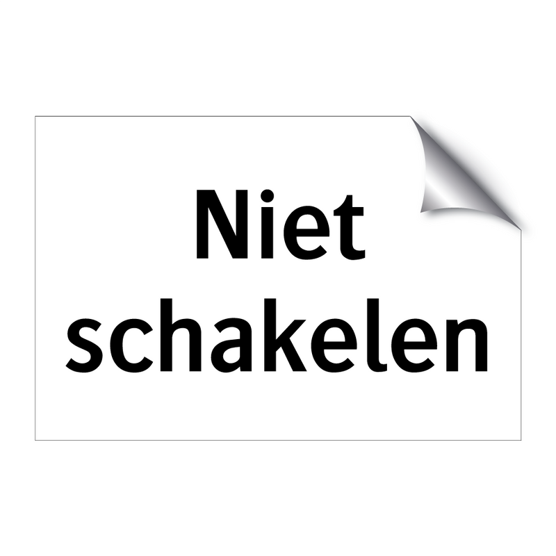 Niet schakelen & Niet schakelen & Niet schakelen & Niet schakelen